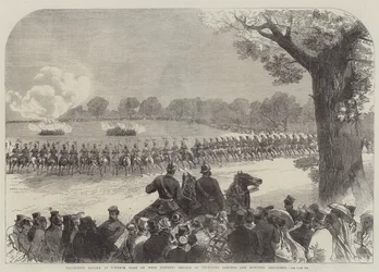 Freiwilligenüberprüfung im Windsor Park am Pfingstmontag, Angriff der Yeomanry-Lanzenreiter und berittenen Artillerie